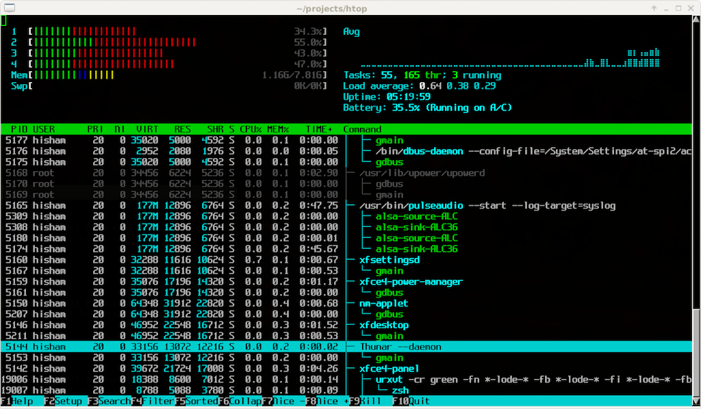 htop screenshot